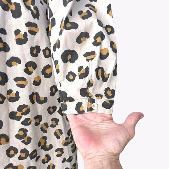 A.P.C. RUE MADAME PARIS NWOT Cotton twill belted shirtdress in Leopard Size L - Picture 8 of 10